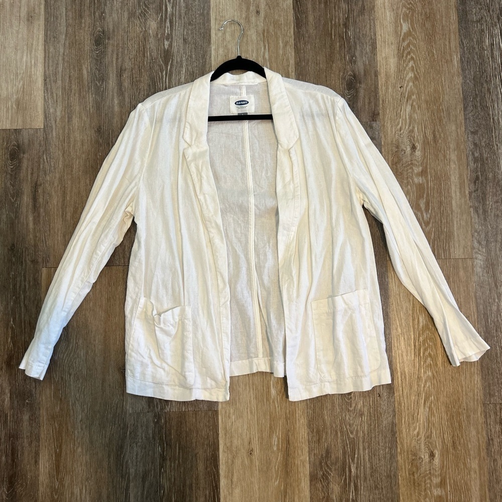 Old Navy Linen Blend Blazer women's size Large